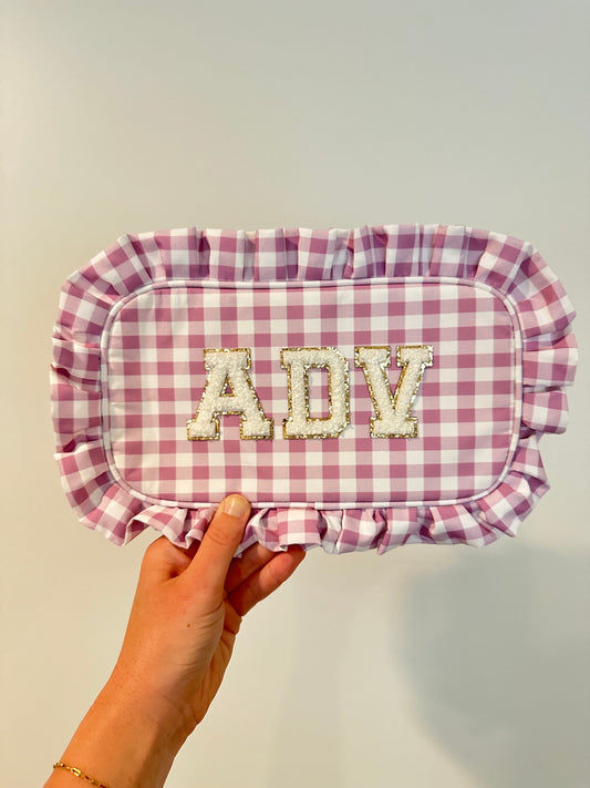 Medium Gingham Ruffle Bag - Personalized, Patches Included