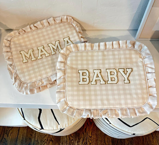 Extra Large XL Gingham Ruffle Bag - Personalized, Patches Included