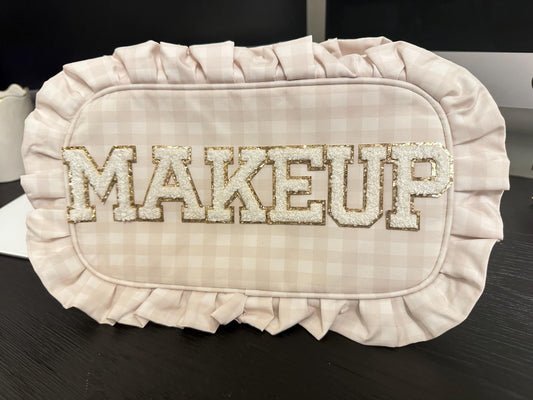 Large Gingham Ruffle Bag - Personalized, Patches Included