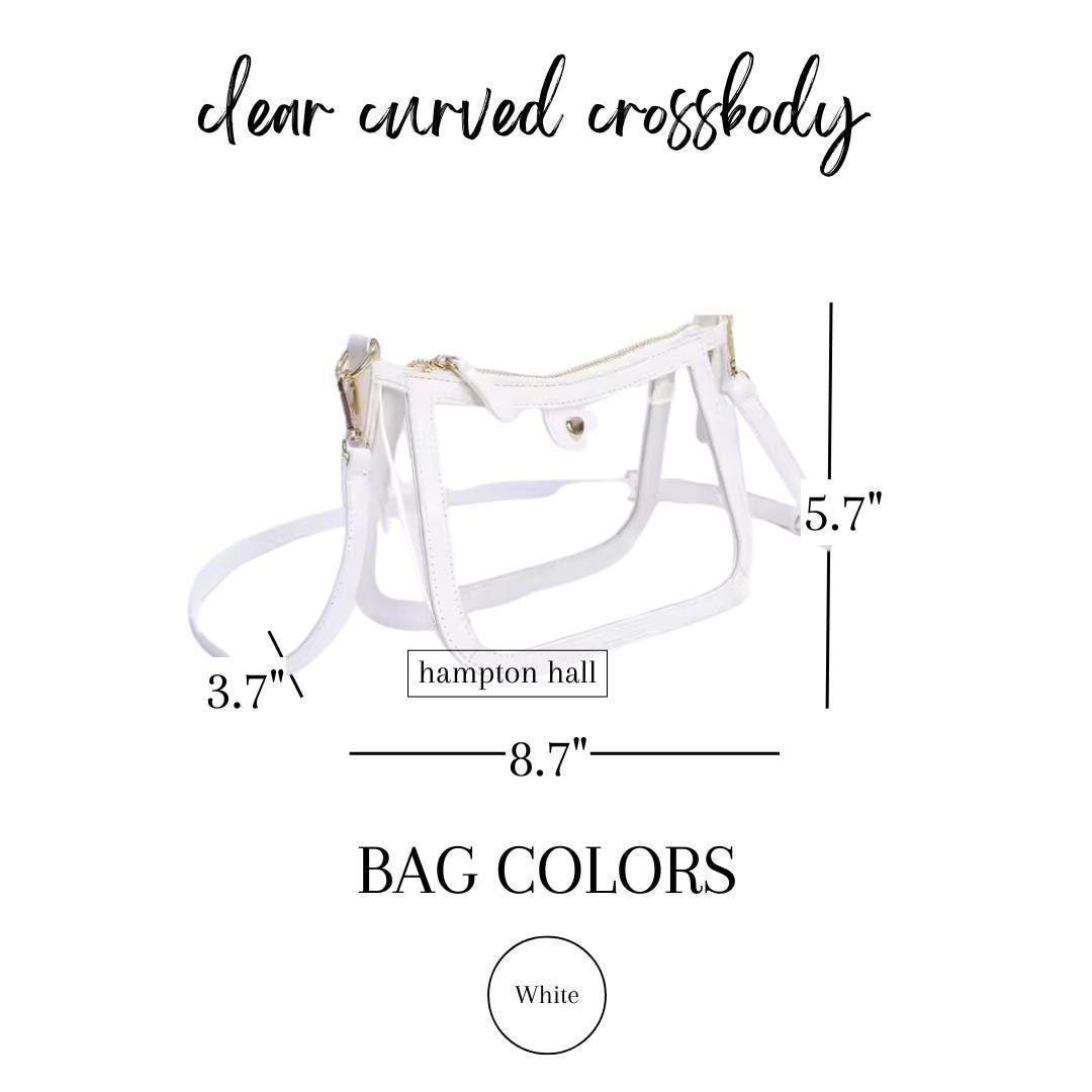 Clear Curved Crossbody Purse - Stadium Bag - Transparent Tote - Gameday Purse