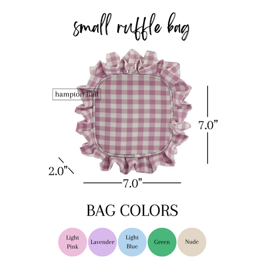 Small Gingham Ruffle Bag - Personalized, Patches Included