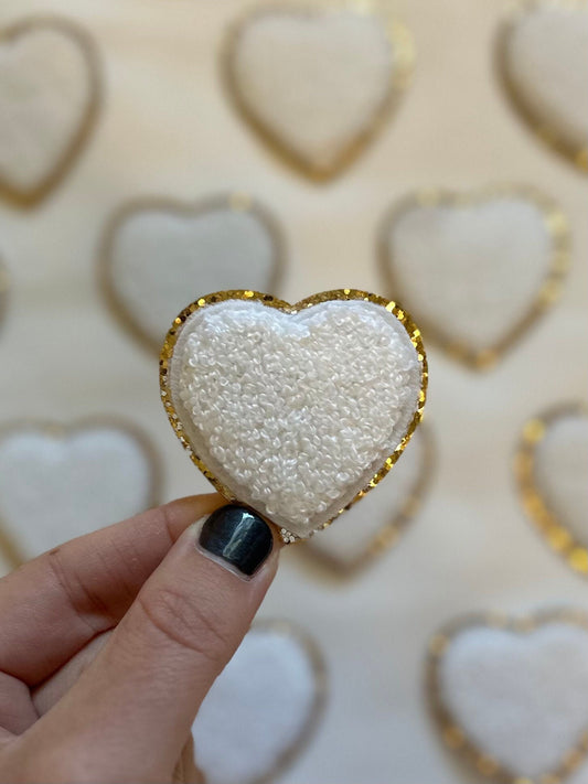 Heart Patch in 14 color options - add to bags for personalization