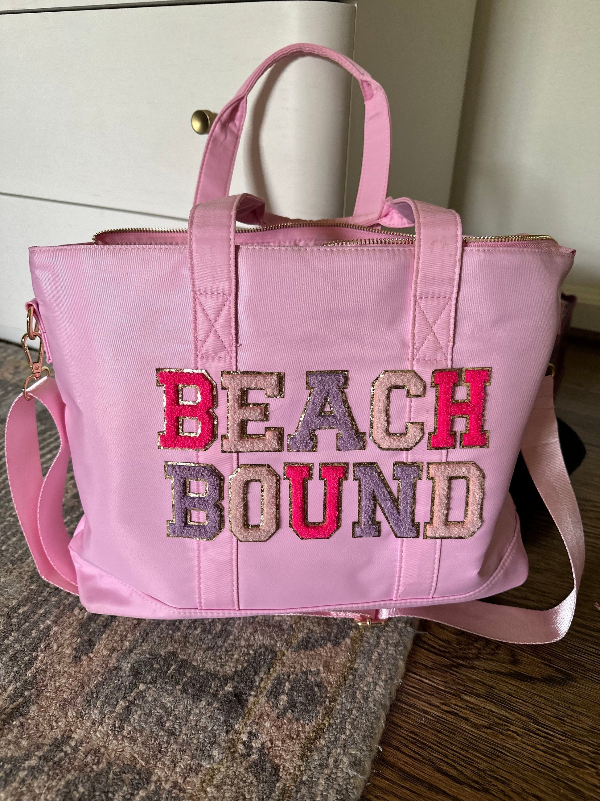 Medium Nylon Tote Bag - Personalized, patches included